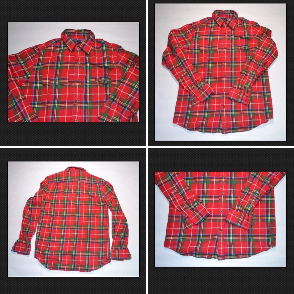 Old Navy Vintage Flannel Regular Fit Red & Blue